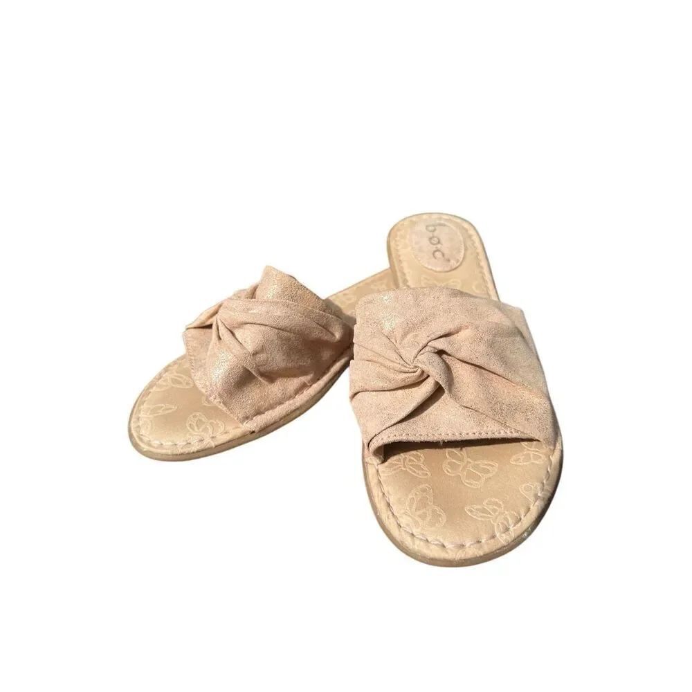 BOC Born Concepts Hayley Pink Rose Gold Fabric Slides Size 9